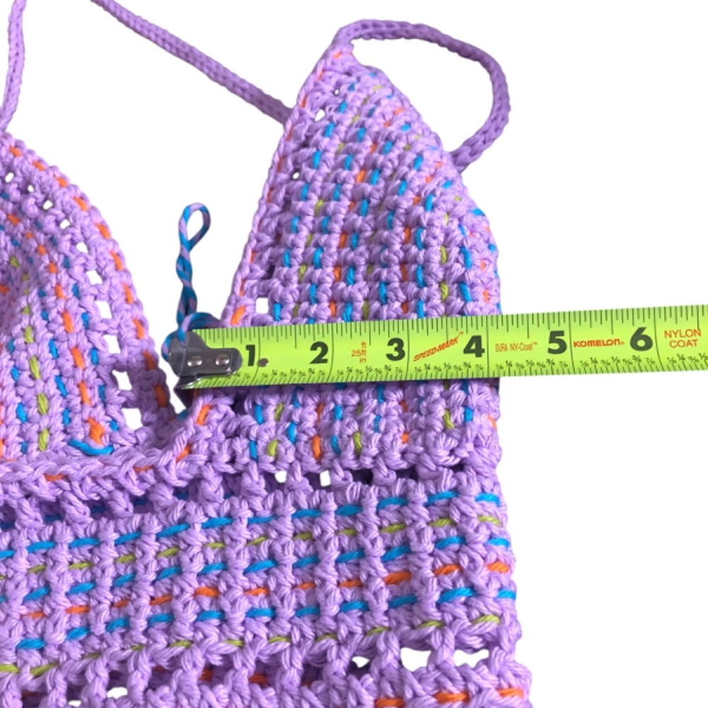 Elegant Handmade Crochet Crop Top – Bohemian Festival Bralette w/Tassels - Picture 7 of 17